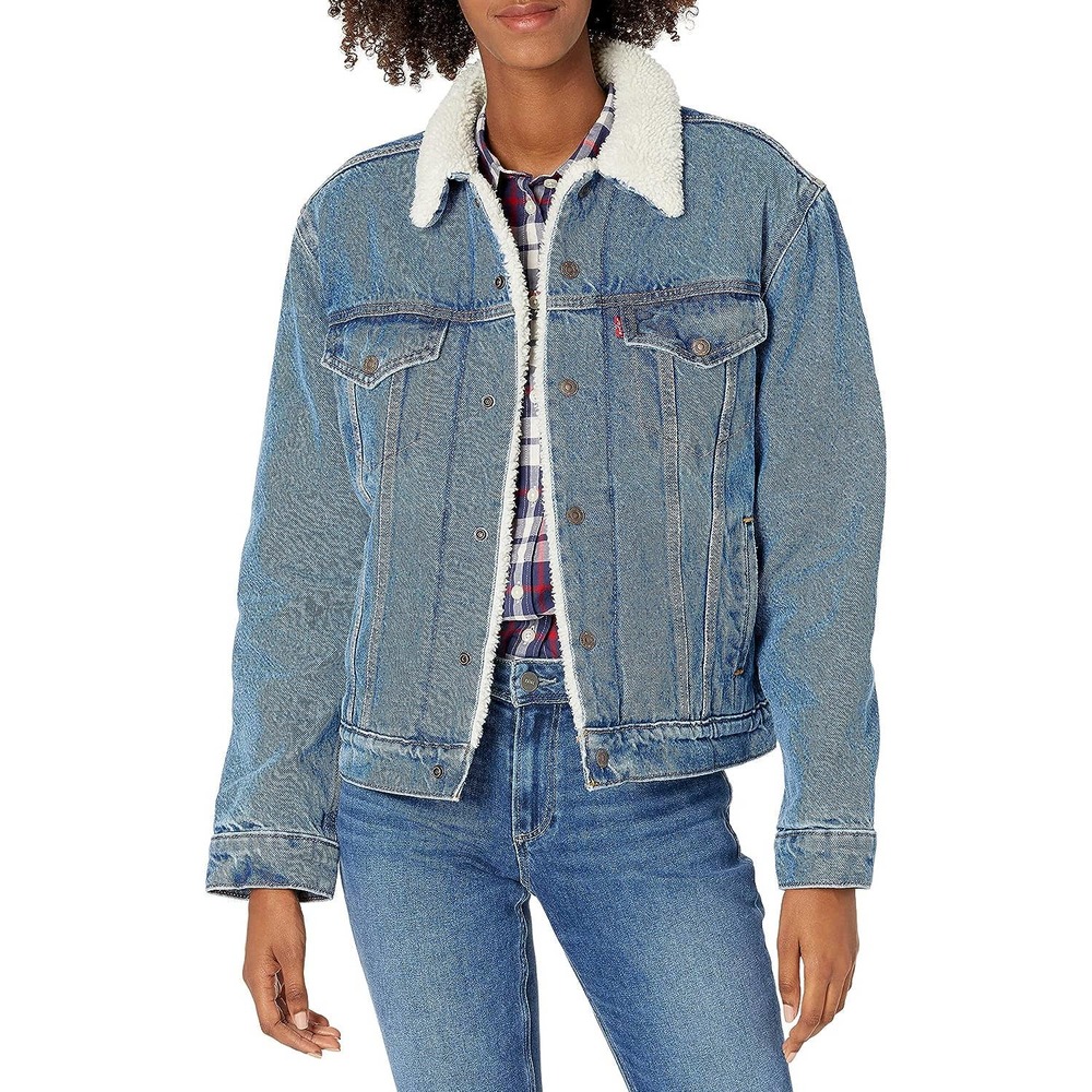 Levi's Light Blue Denim Sherpa-Lined Jean Jacket